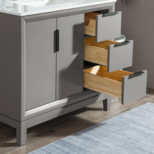 Load image into Gallery viewer, Water Creation Elizabeth 36-Inch Single Sink Carrara White Marble Vanity In Cashmere Grey With Matching Mirror(s) and F2-0012-03-TL Lavatory Faucet(s)- Water Creation