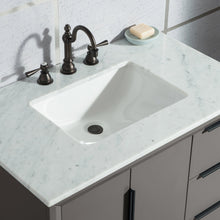Load image into Gallery viewer, Water Creation Elizabeth 36-Inch Single Sink Carrara White Marble Vanity In Cashmere Grey  With F2-0012-03-TL Lavatory Faucet(s)- Water Creation
