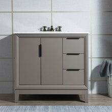 Load image into Gallery viewer, Water Creation Elizabeth 36-Inch Single Sink Carrara White Marble Vanity In Cashmere Grey  With F2-0009-03-BX Lavatory Faucet(s)- Water Creation