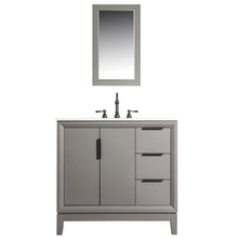 Load image into Gallery viewer, Water Creation Elizabeth 36-Inch Single Sink Carrara White Marble Vanity In Cashmere Grey With Matching Mirror(s)- Water Creation