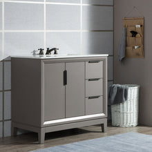 Load image into Gallery viewer, Water Creation Elizabeth 36-Inch Single Sink Carrara White Marble Vanity In Cashmere Grey- Water Creation