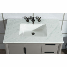 Load image into Gallery viewer, Water Creation Elizabeth 36-Inch Single Sink Carrara White Marble Vanity In Cashmere Grey With Matching Mirror(s) and F2-0009-03-BX Lavatory Faucet(s)- Water Creation