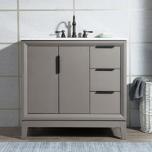 Load image into Gallery viewer, Water Creation Elizabeth 36-Inch Single Sink Carrara White Marble Vanity In Cashmere Grey- Water Creation