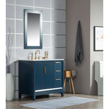 Load image into Gallery viewer, Water Creation Elizabeth 36-Inch Single Sink Carrara White Marble Vanity In Monarch Blue- Water Creation