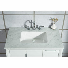 Load image into Gallery viewer, Water Creation Elizabeth 36-Inch Single Sink Carrara White Marble Vanity In Pure White With Matching Mirror(s) and F2-0012-01-TL Lavatory Faucet(s)- Water Creation