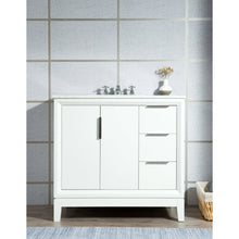 Load image into Gallery viewer, Water Creation Elizabeth 36-Inch Single Sink Carrara White Marble Vanity In Pure White With Matching Mirror(s) and F2-0009-01-BX Lavatory Faucet(s)- Water Creation