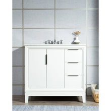Load image into Gallery viewer, Water Creation Elizabeth 36-Inch Single Sink Carrara White Marble Vanity In Pure White- Water Creation