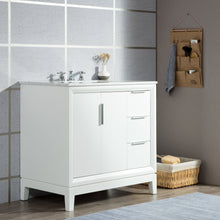 Load image into Gallery viewer, Water Creation Elizabeth 36-Inch Single Sink Carrara White Marble Vanity In Pure White With Matching Mirror(s) and F2-0009-01-BX Lavatory Faucet(s)- Water Creation