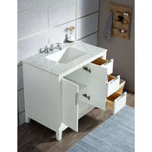 Load image into Gallery viewer, Water Creation Elizabeth 36-Inch Single Sink Carrara White Marble Vanity In Pure White With Matching Mirror(s) and F2-0009-01-BX Lavatory Faucet(s)- Water Creation
