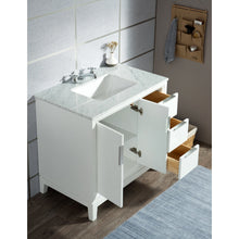 Load image into Gallery viewer, Water Creation Elizabeth 36-Inch Single Sink Carrara White Marble Vanity In Pure White- Water Creation
