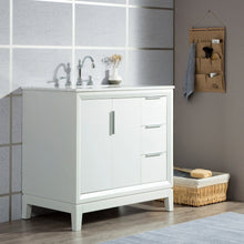 Load image into Gallery viewer, Water Creation Elizabeth 36-Inch Single Sink Carrara White Marble Vanity In Pure White With Matching Mirror(s) and F2-0012-01-TL Lavatory Faucet(s)- Water Creation