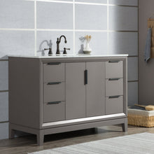 Load image into Gallery viewer, Water Creation Elizabeth 48-Inch Single Sink Carrara White Marble Vanity In Cashmere Grey With Matching Mirror(s) and F2-0012-03-TL Lavatory Faucet(s)- Water Creation