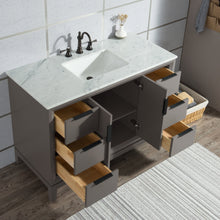Load image into Gallery viewer, Water Creation Elizabeth 48-Inch Single Sink Carrara White Marble Vanity In Cashmere Grey  With F2-0012-03-TL Lavatory Faucet(s)- Water Creation