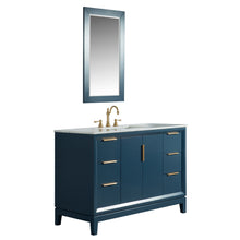 Load image into Gallery viewer, Water Creation Elizabeth 48-Inch Single Sink Carrara White Marble Vanity In Monarch Blue  With F2-0012-06-TL Lavatory Faucet(s)- Water Creation