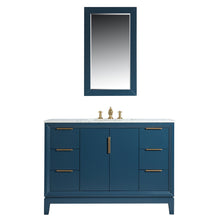 Load image into Gallery viewer, Water Creation Elizabeth 48-Inch Single Sink Carrara White Marble Vanity In Monarch Blue With Matching Mirror(s) and F2-0013-06-FX Lavatory Faucet(s)- Water Creation