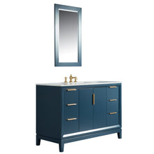 Load image into Gallery viewer, Water Creation Elizabeth 48-Inch Single Sink Carrara White Marble Vanity In Monarch Blue  With F2-0013-06-FX Lavatory Faucet(s)- Water Creation