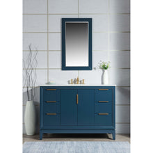 Load image into Gallery viewer, Water Creation Elizabeth 48-Inch Single Sink Carrara White Marble Vanity In Monarch Blue  With F2-0013-06-FX Lavatory Faucet(s)- Water Creation