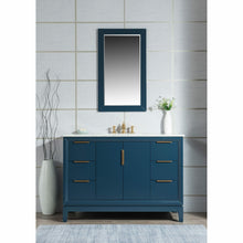 Load image into Gallery viewer, Water Creation Elizabeth 48-Inch Single Sink Carrara White Marble Vanity In Monarch Blue With Matching Mirror(s) and F2-0013-06-FX Lavatory Faucet(s)- Water Creation