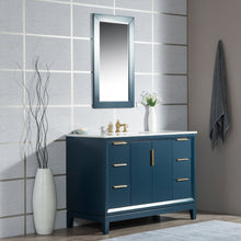 Load image into Gallery viewer, Water Creation Elizabeth 48-Inch Single Sink Carrara White Marble Vanity In Monarch Blue  With F2-0013-06-FX Lavatory Faucet(s)- Water Creation