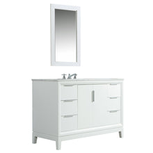 Load image into Gallery viewer, Water Creation Elizabeth 48-Inch Single Sink Carrara White Marble Vanity In Pure White With Matching Mirror(s) and F2-0009-01-BX Lavatory Faucet(s)- Water Creation