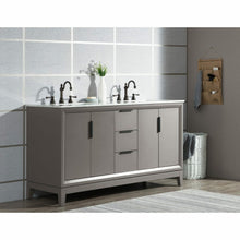 Load image into Gallery viewer, Water Creation Elizabeth 60-Inch Double Sink Carrara White Marble Vanity In Cashmere Grey  With F2-0012-03-TL Lavatory Faucet(s)- Water Creation
