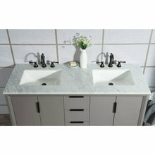 Load image into Gallery viewer, Water Creation Elizabeth 60-Inch Double Sink Carrara White Marble Vanity In Cashmere Grey  With F2-0012-03-TL Lavatory Faucet(s)- Water Creation