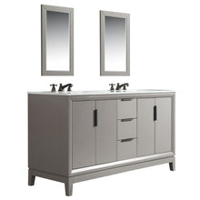Load image into Gallery viewer, Water Creation Elizabeth 60-Inch Double Sink Carrara White Marble Vanity In Cashmere Grey With Matching Mirror(s)- Water Creation