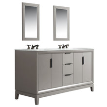 Load image into Gallery viewer, Water Creation Elizabeth 60-Inch Double Sink Carrara White Marble Vanity In Cashmere Grey With Matching Mirror(s) and F2-0009-03-BX Lavatory Faucet(s)- Water Creation
