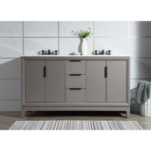 Load image into Gallery viewer, Water Creation Elizabeth 60-Inch Double Sink Carrara White Marble Vanity In Cashmere Grey With Matching Mirror(s)- Water Creation