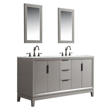 Load image into Gallery viewer, Water Creation Elizabeth 60-Inch Double Sink Carrara White Marble Vanity In Cashmere Grey With Matching Mirror(s) and F2-0012-03-TL Lavatory Faucet(s)- Water Creation
