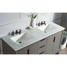 Load image into Gallery viewer, Water Creation Elizabeth 60-Inch Double Sink Carrara White Marble Vanity In Cashmere Grey With Matching Mirror(s)- Water Creation