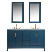 Load image into Gallery viewer, Water Creation Elizabeth 60-Inch Double Sink Carrara White Marble Vanity In Monarch Blue With Matching Mirror(s)- Water Creation