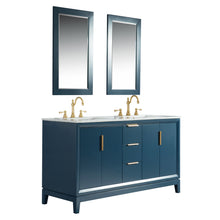 Load image into Gallery viewer, Water Creation Elizabeth 60-Inch Double Sink Carrara White Marble Vanity In Monarch Blue- Water Creation