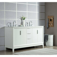 Load image into Gallery viewer, Water Creation Elizabeth 60-Inch Double Sink Carrara White Marble Vanity In Pure White  With F2-0012-01-TL Lavatory Faucet(s)- Water Creation