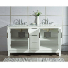 Load image into Gallery viewer, Water Creation Elizabeth 60-Inch Double Sink Carrara White Marble Vanity In Pure White  With F2-0012-01-TL Lavatory Faucet(s)- Water Creation
