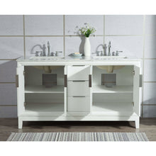 Load image into Gallery viewer, Water Creation Elizabeth 60-Inch Double Sink Carrara White Marble Vanity In Pure White With Matching Mirror(s) and F2-0012-01-TL Lavatory Faucet(s)- Water Creation
