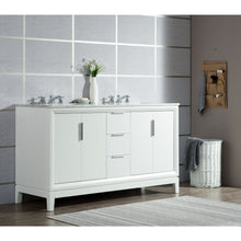 Load image into Gallery viewer, Water Creation Elizabeth 60-Inch Double Sink Carrara White Marble Vanity In Pure White- Water Creation