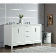 Load image into Gallery viewer, Water Creation Elizabeth 60-Inch Double Sink Carrara White Marble Vanity In Pure White With Matching Mirror(s) and F2-0009-01-BX Lavatory Faucet(s)- Water Creation