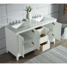 Load image into Gallery viewer, Water Creation Elizabeth 60-Inch Double Sink Carrara White Marble Vanity In Pure White With Matching Mirror(s) and F2-0009-01-BX Lavatory Faucet(s)- Water Creation