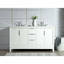 Load image into Gallery viewer, Water Creation Elizabeth 60-Inch Double Sink Carrara White Marble Vanity In Pure White  With F2-0012-01-TL Lavatory Faucet(s)- Water Creation
