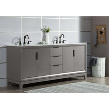 Load image into Gallery viewer, Water Creation Elizabeth 72-Inch Double Sink Carrara White Marble Vanity In Cashmere Grey  With F2-0012-03-TL Lavatory Faucet(s)- Water Creation