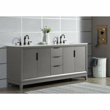 Load image into Gallery viewer, Water Creation Elizabeth 72-Inch Double Sink Carrara White Marble Vanity In Cashmere Grey With Matching Mirror(s) and F2-0012-03-TL Lavatory Faucet(s)- Water Creation