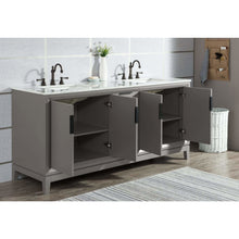 Load image into Gallery viewer, Water Creation Elizabeth 72-Inch Double Sink Carrara White Marble Vanity In Cashmere Grey  With F2-0012-03-TL Lavatory Faucet(s)- Water Creation