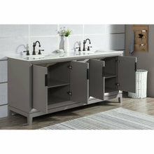 Load image into Gallery viewer, Water Creation Elizabeth 72-Inch Double Sink Carrara White Marble Vanity In Cashmere Grey With Matching Mirror(s) and F2-0012-03-TL Lavatory Faucet(s)- Water Creation