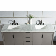 Load image into Gallery viewer, Water Creation Elizabeth 72-Inch Double Sink Carrara White Marble Vanity In Cashmere Grey  With F2-0012-03-TL Lavatory Faucet(s)- Water Creation