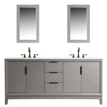 Load image into Gallery viewer, Water Creation Elizabeth 72-Inch Double Sink Carrara White Marble Vanity In Cashmere Grey With Matching Mirror(s) and F2-0012-03-TL Lavatory Faucet(s)- Water Creation