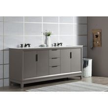 Load image into Gallery viewer, Water Creation Elizabeth 72-Inch Double Sink Carrara White Marble Vanity In Cashmere Grey With Matching Mirror(s)- Water Creation