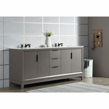 Load image into Gallery viewer, Water Creation Elizabeth 72-Inch Double Sink Carrara White Marble Vanity In Cashmere Grey  With F2-0009-03-BX Lavatory Faucet(s)- Water Creation