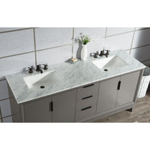 Load image into Gallery viewer, Water Creation Elizabeth 72-Inch Double Sink Carrara White Marble Vanity In Cashmere Grey- Water Creation
