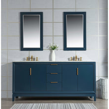 Load image into Gallery viewer, Water Creation Elizabeth 72-Inch Double Sink Carrara White Marble Vanity In Monarch Blue With Matching Mirror(s) and F2-0013-06-FX Lavatory Faucet(s)- Water Creation